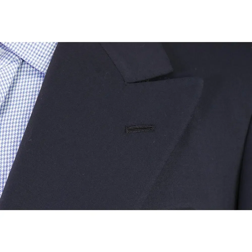 Tincati Saint Andrews Navy 2B Double Breasted Gold Button Wool Blazer Jacket 38S